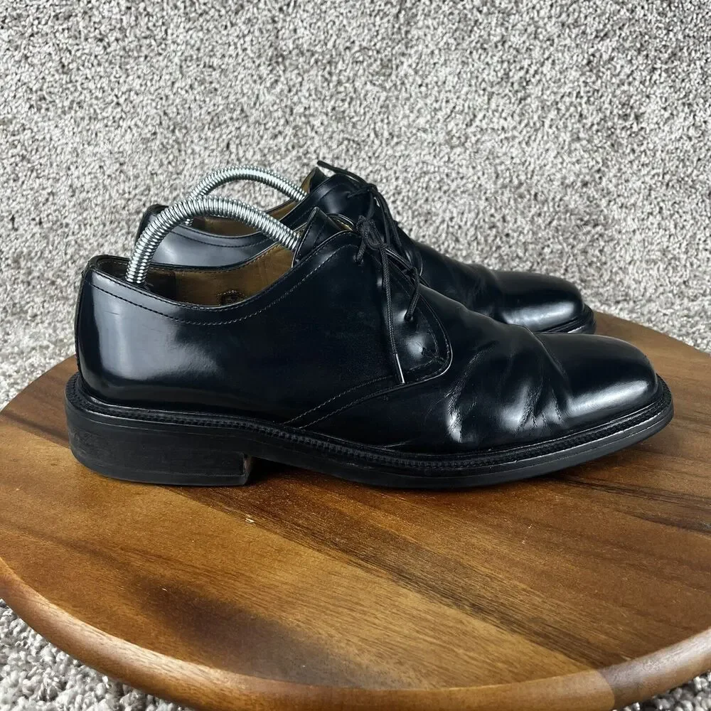 Cole Haan Black Leather Plain Toe Oxford Men 10 M Dress Shoes C02506 - Picture 1 of 10